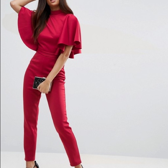 ASOS Ruffle Jumpsuit with Keyhole Back - Picture 2 of 6